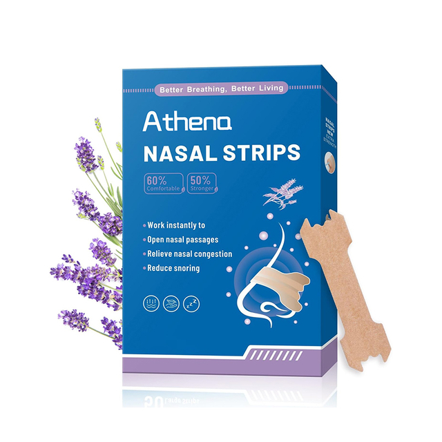 Low MOQ Private Customized Scent Shaped Better Breath Right Nasal Strips Extra Strength Anti Snoring Nose Strips for Breathing